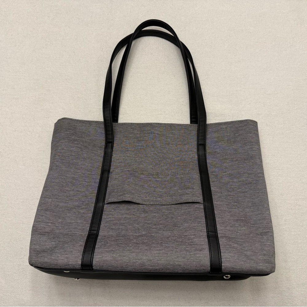Work Laptop Tote Bag Gray Black Travel Office USB - Picture 2 of 7